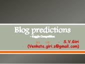 Blog predictions
