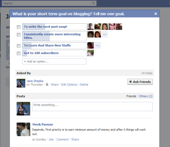 What is your short term goal on blogging?