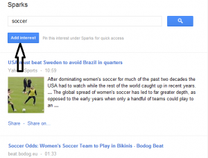 How to add interests to sparks in Google+
