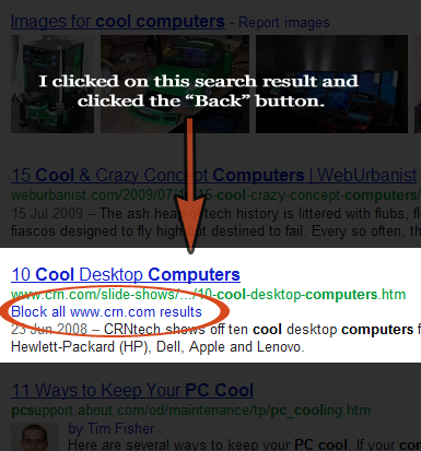 block search results illustration