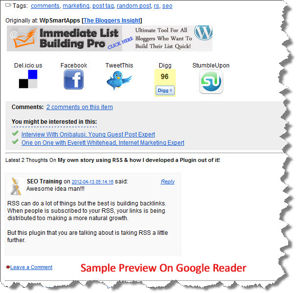 Readers from RSS 2 Blog