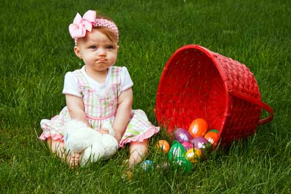 Sad Baby with less Easter eggs
