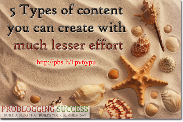 5 Types of content you can create with much lesser effort