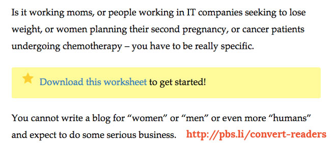 Call to action within post